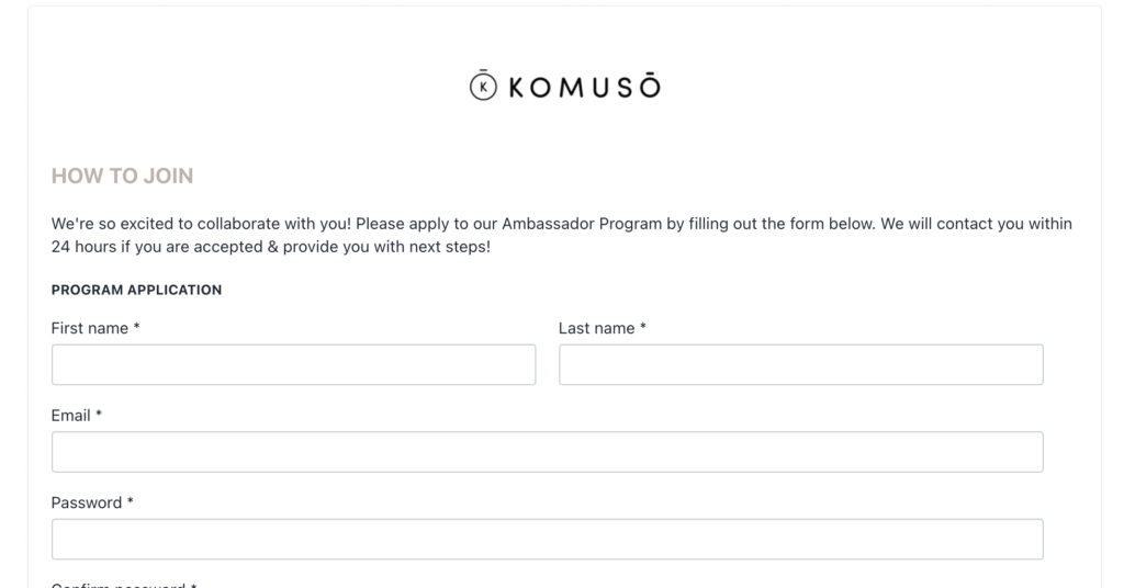 komuso affiliate program