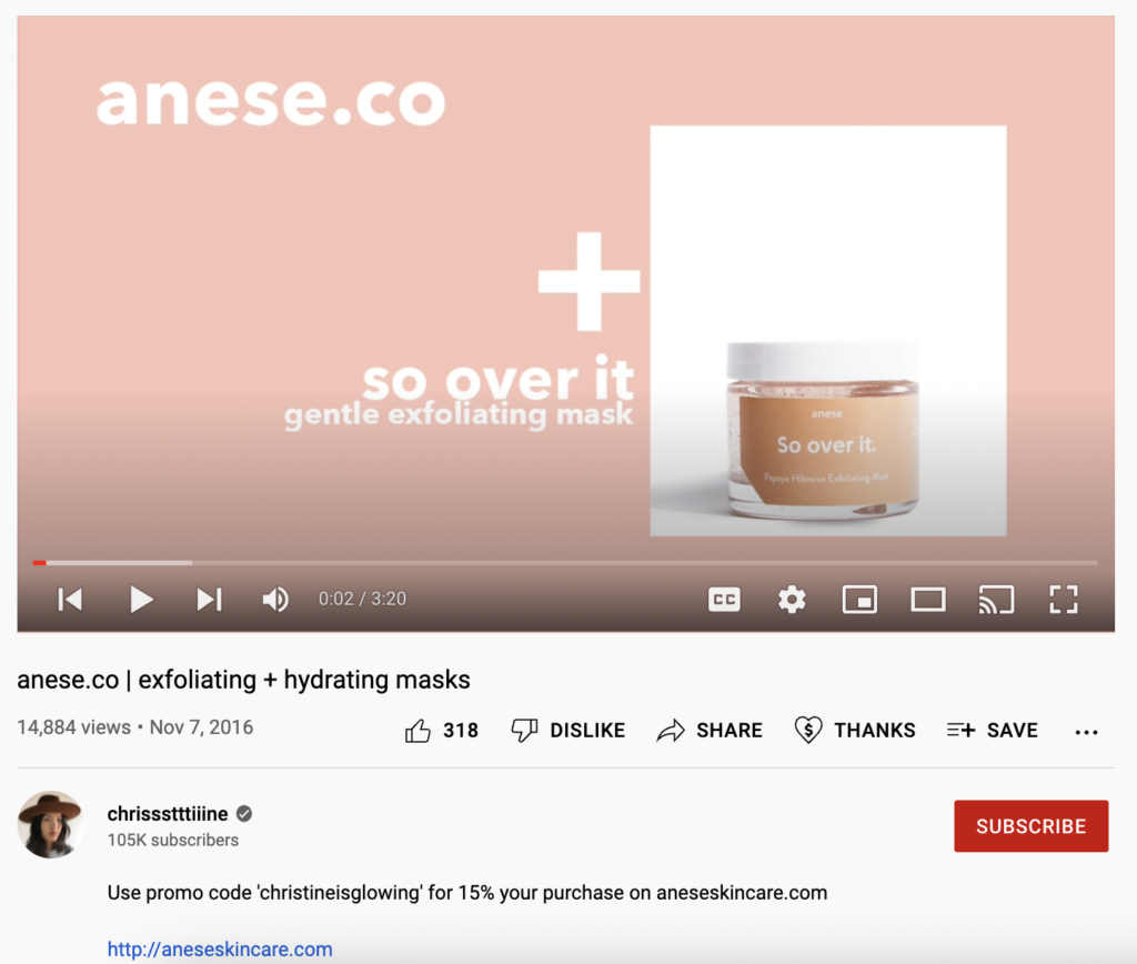 anese.co skincare anese affiliate program