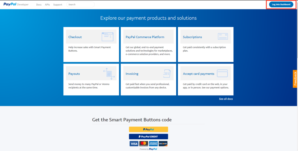 paypal payouts main screen