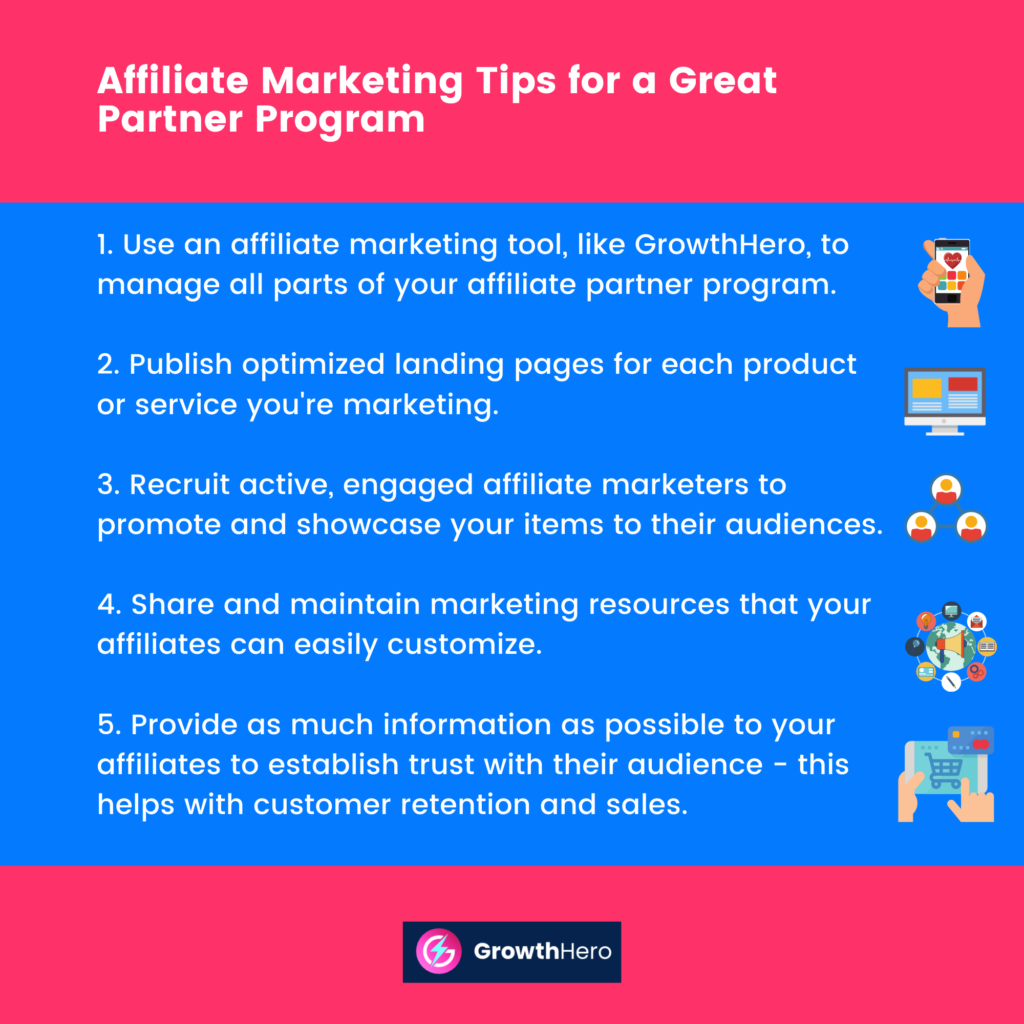 affiliate marketing tips for a great partner program